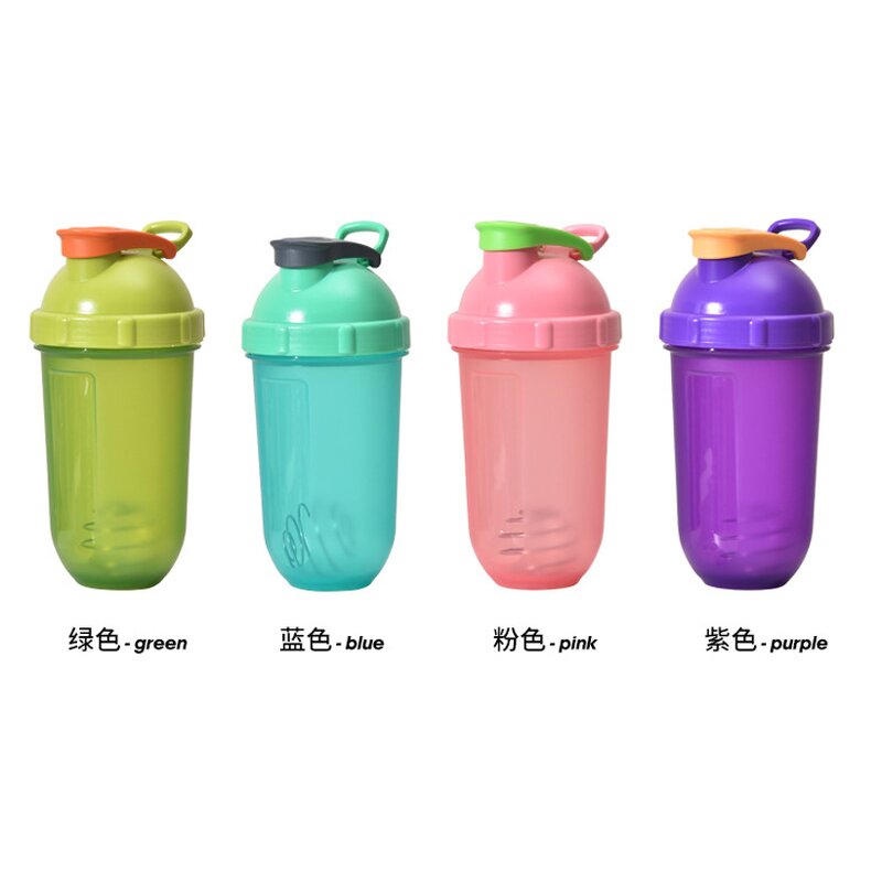 Protein Shaker Bottle Manufacturer - Novel Promotion Gift 500ml Purple Yellow Bpa Free Gym Fitness Plastic with Custom Logo
