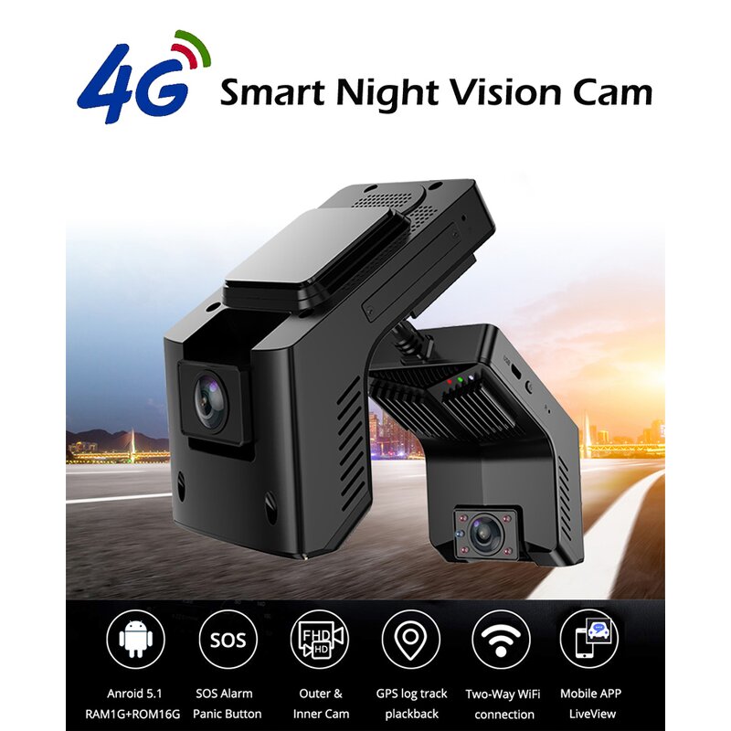Car DVR Camera Manufacturer - 4G Night Vision Inside WiFi GPS Tracking Dual Live View 1080P Remote View Supports ADAS BSD 2 3 4 Lenses