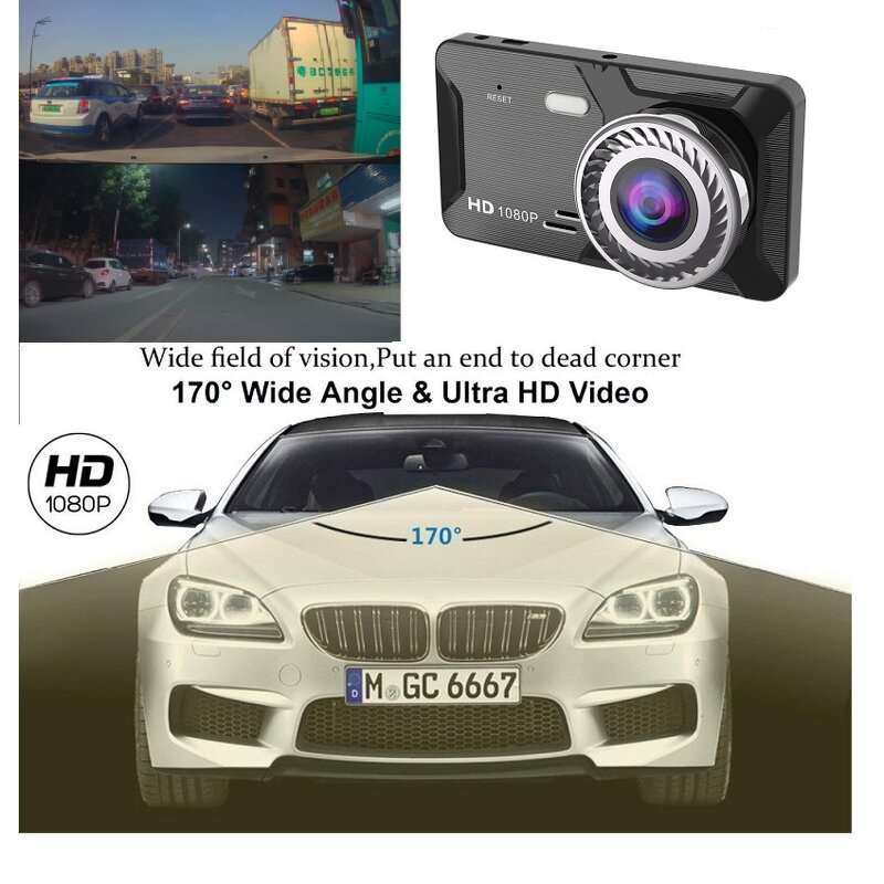 Car Camera DVR Manufacturer - 4.0 Inch IPS Touch Dual Lens Auto Camcorder 24H Parking Video Dash Cam Full HD 1080p Black Box