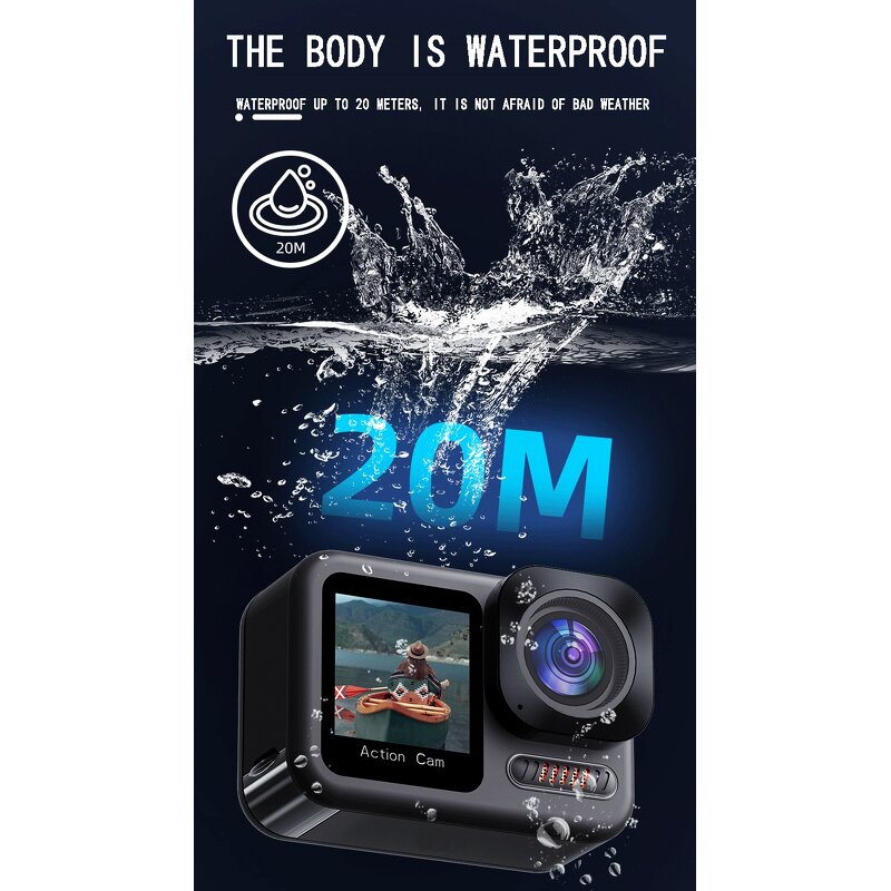 Action Camera Manufacturer - Outdoor Extreme Sports HD 4K 60fps EIS WiFi 20m Waterproof 2 Inch Touch Screen Waterproof