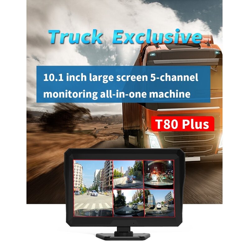 Car Rear View DVR Kit Manufacturer - 10 Inch AHD IPS 5CH Five Split Monitor + 5x AHD 720P 4Pin IR Reverse Parking for RV Bus Truck