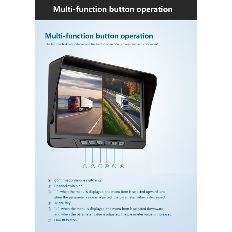 Truck DVR Monitor Manufacturer - 7 Inch 1280x720 High Definition AHD Night Vision Reverse Backup Recorder for Bus Car