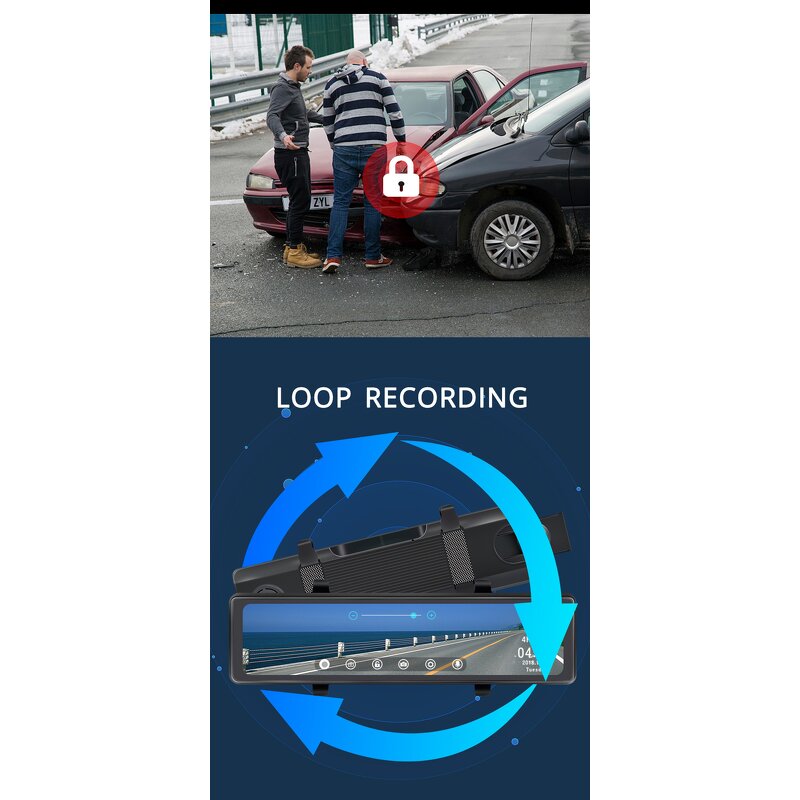 Car DVR Mirror Camera Manufacturer - 4K Rear View GPS WiFi Rear Camera Dash Cam Video Registrar Parking Monitor Radar Speed Warning