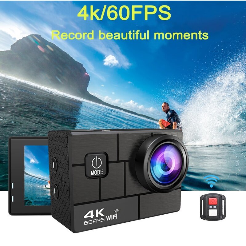 Action Camera Manufacturer - HD 4K 60/30fps 1080P 60fps WiFi 2.4G Hz 170D Underwater Waterproof Helmet Sport