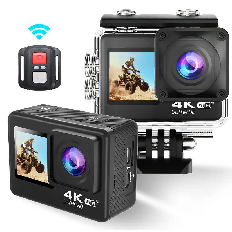 Action Camera Manufacturer - 4K Sport 30fps Wifi Dual Color 2.0inch HD Screen 30M Waterproof 2000W Video Wide Lens Motion