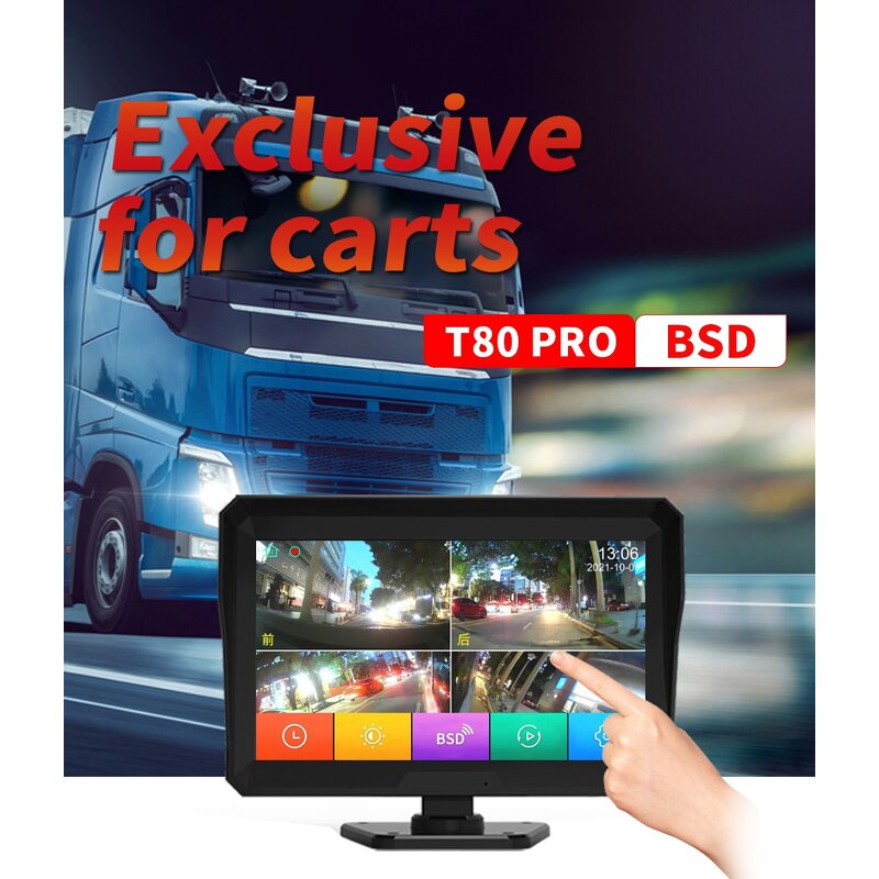 Car DVR Monitor Manufacturer - 10.1 Inch Touch 4CH AHD Recorder Vehicle Night Vision Mini Camera With Audio Card Recording