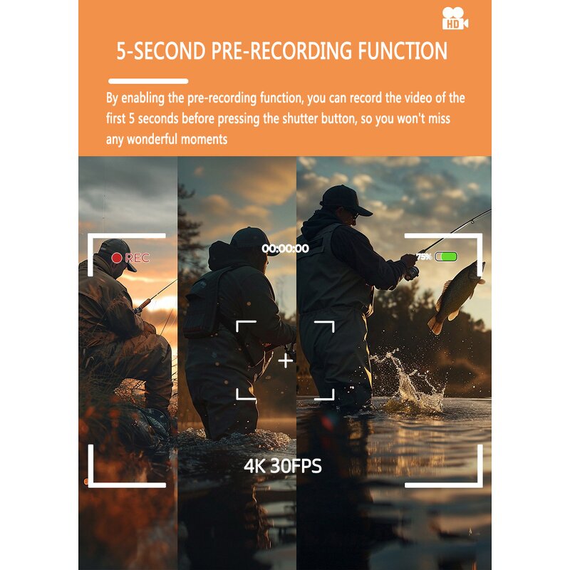 Action Camera Manufacturer - Chest Camera 4K 30FPS Camcorder WiFi Image Stabilization Hd Video 1.5inch Screen