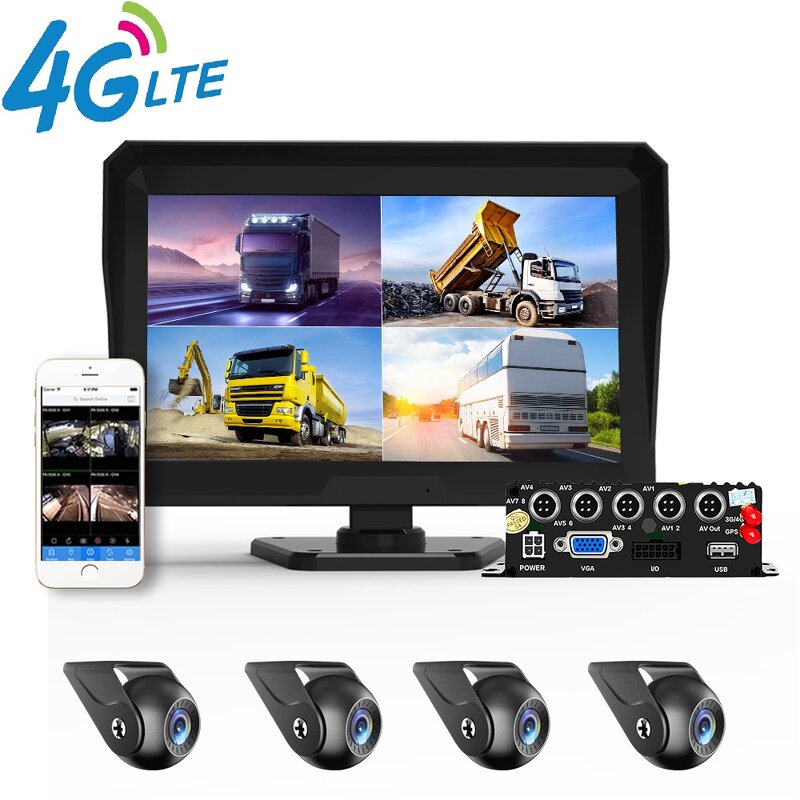 Mobile Vehicle CCTV DVR Manufacturer - Factory Direct Sales 10.1 Inch Screen 1080P 4G GPS Wifi 4Ch Car Truck Black Box