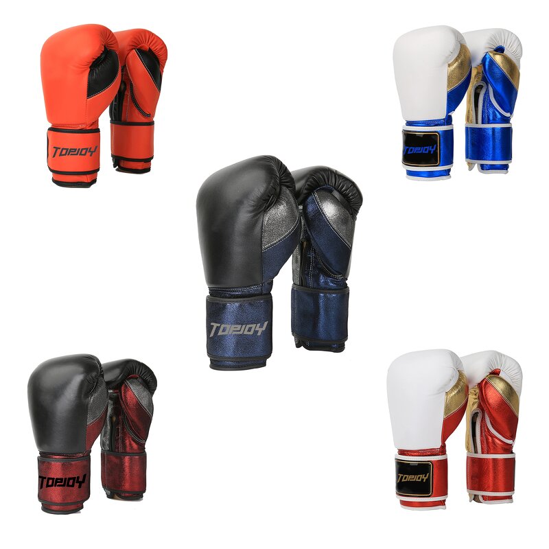 Boxing Gloves Manufacturer - Comfortable Leather White Blue Custom Logo Training