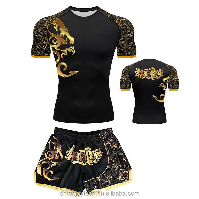 Boxing Uniform Manufacturer - Custom Logo Boxing Wear Vest and Short Men MMA