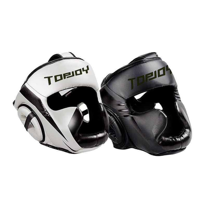 Boxing Head Guard Manufacturer - Black Adult Muay Thai Fighting Helmet