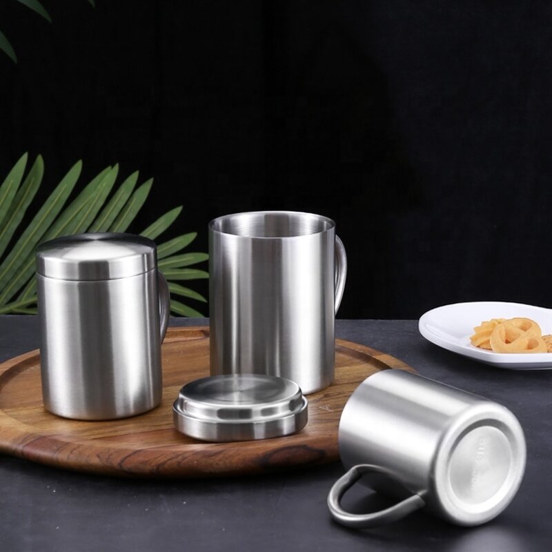 Coffee Mug Factory - Customized Double Walled Stainless Steel Insulated with Handle Lid