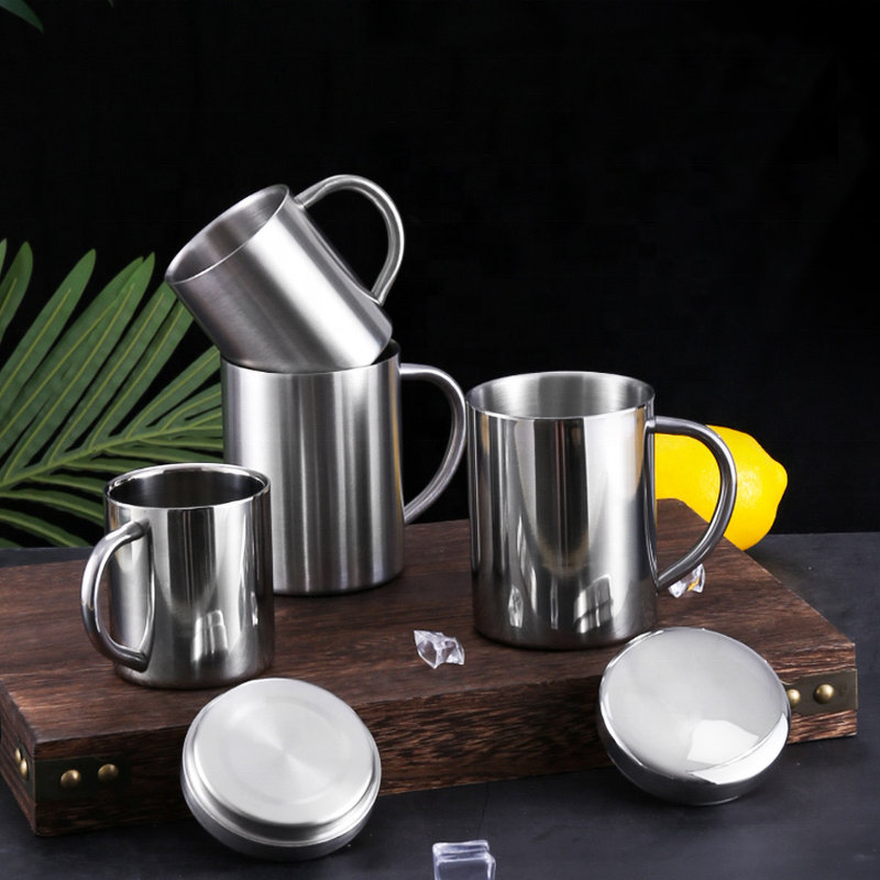 Coffee Mug Factory - Customized Double Walled Stainless Steel Insulated with Handle Lid