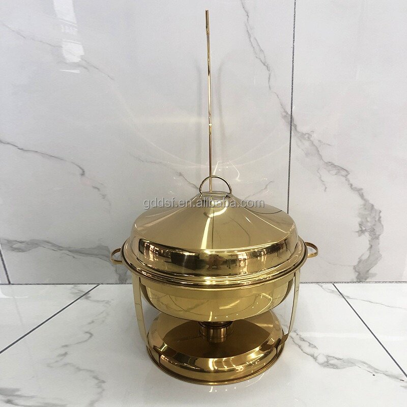 Food Warmer Chaffing Dish Manufacturer - Stainless Steel with Hanger Lid for Hotel Dining Table
