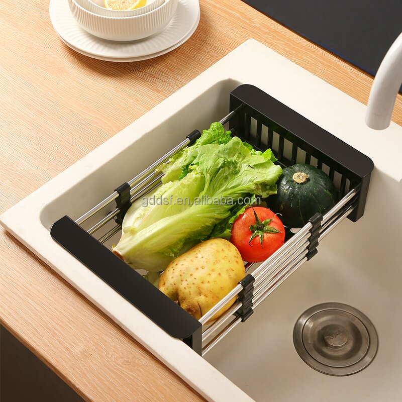Sink Organizer Manufacturer - Hot Sale Adjustable Stainless Steel Telescopic Dish Drying Rack