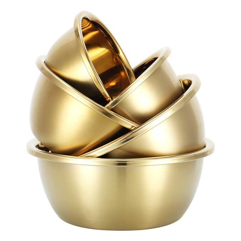 Seasoning Basin Set Manufacturer - Stainless Steel Gold Thickened for Food Storage Mixing