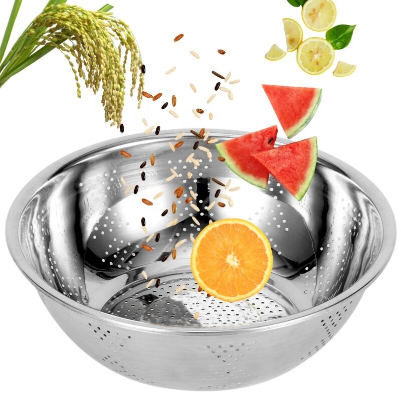 Fruit Washing Basin Manufacturer - 201 Stainless Steel Household Drain Basket Leaking Basin