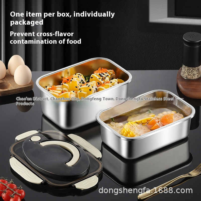 Storage Box Factory - Stainless Steel Leak-Proof Portable Square for Fresh-Keeping Food