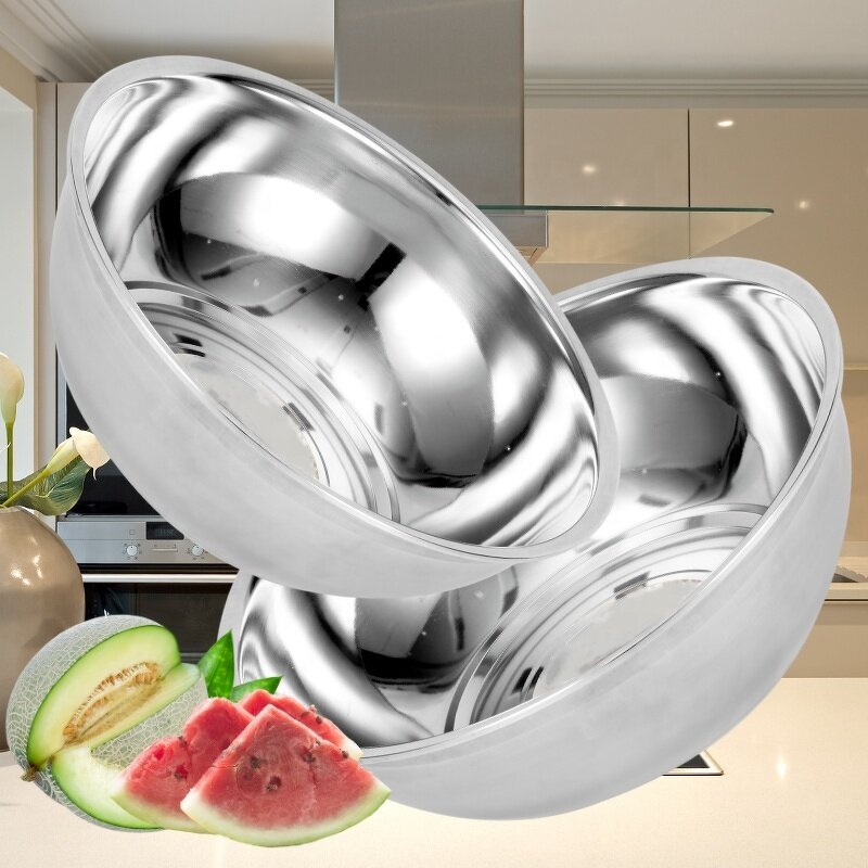Mixing Bowl Set Manufacturer - Metal Deep Basin Rice Bowl Various Sizes Stainless Steel
