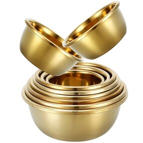 Condiment Bowl Manufacturer - Stainless Steel Gold Thickened for Food Storage Knead Dough