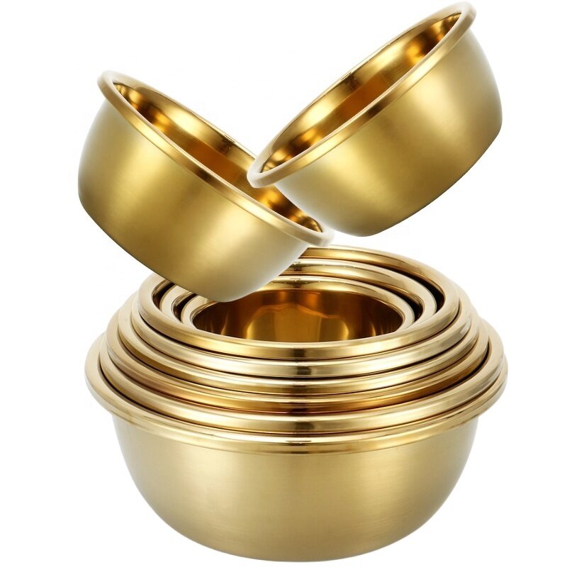 Condiment Bowl Manufacturer - Stainless Steel Gold Thickened for Food Storage Knead Dough
