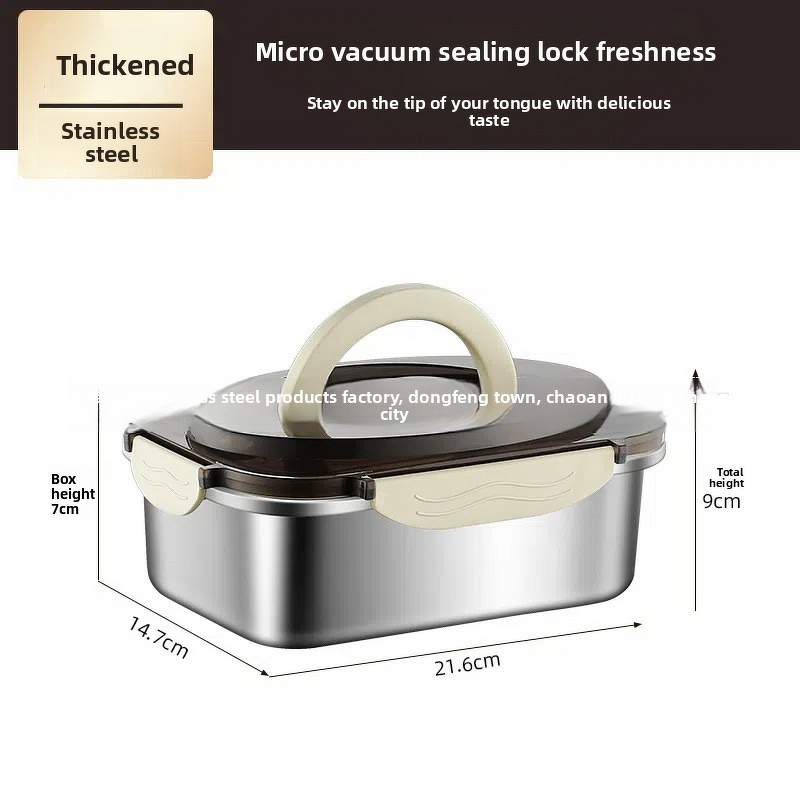 Storage Box Factory - Stainless Steel Leak-Proof Portable Square for Fresh-Keeping Food