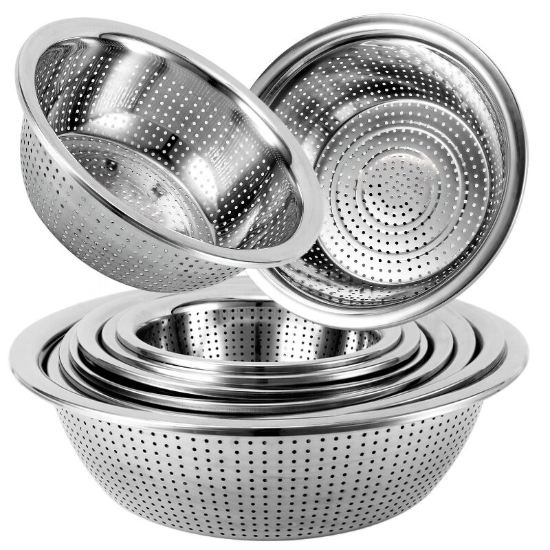 Vegetable Washing Sieve Factory - Stainless Steel 201 Leaky Basin & Colander Direct Sales