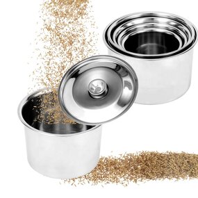 Spice Container Factory - Thickened Stainless Steel with Lid for Kitchen Food & Oil