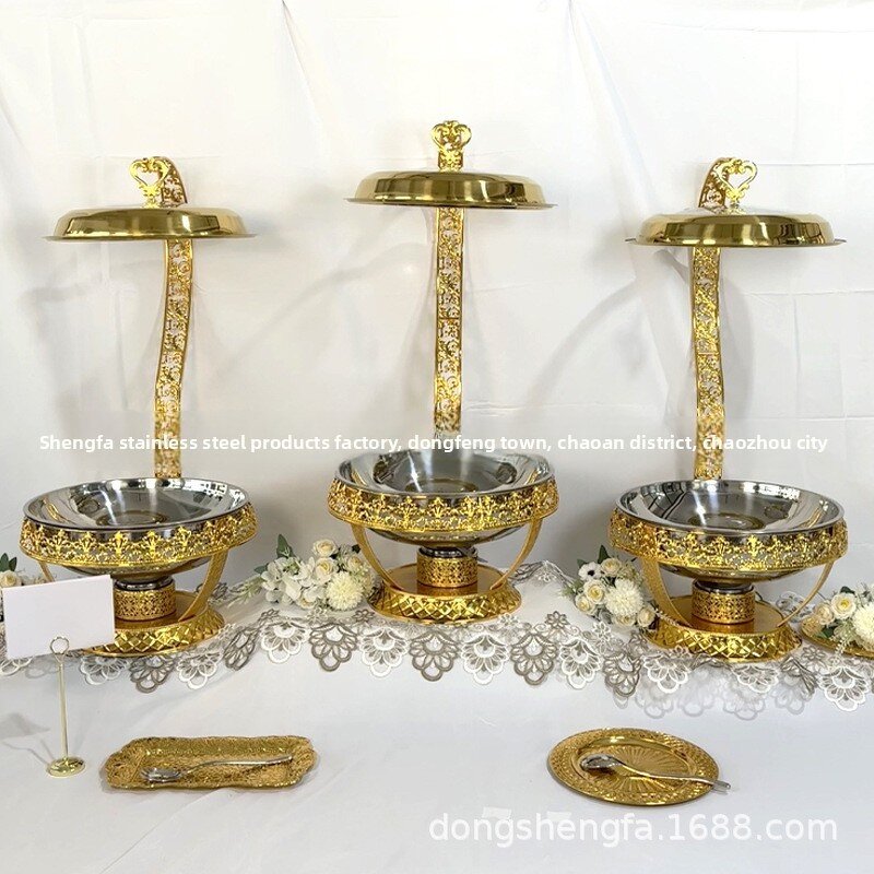 Buffet Stove Factory - Middle Eastern Gold Stainless Steel Open Flame Heating Arabic