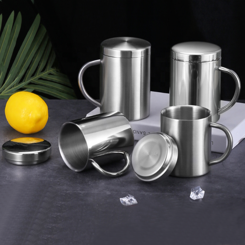 Coffee Mug Factory - Customized Double Walled Stainless Steel Insulated with Handle Lid