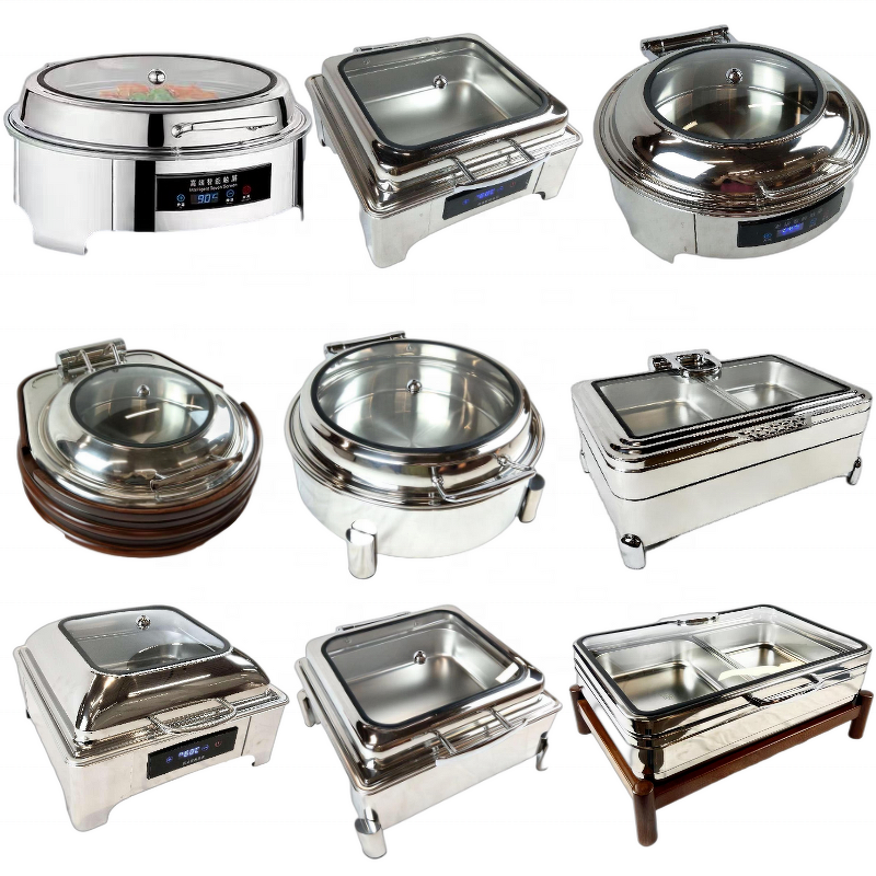 Buffet Heating Stove Manufacturer - Stainless Steel Luxury Rectangular Gold Inlaid for Event