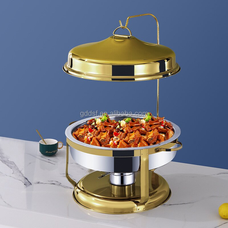 Chafing Dish Factory - Stainless Steel Hanging Buffet Food Warmer for Wedding Party & Luxury Gold