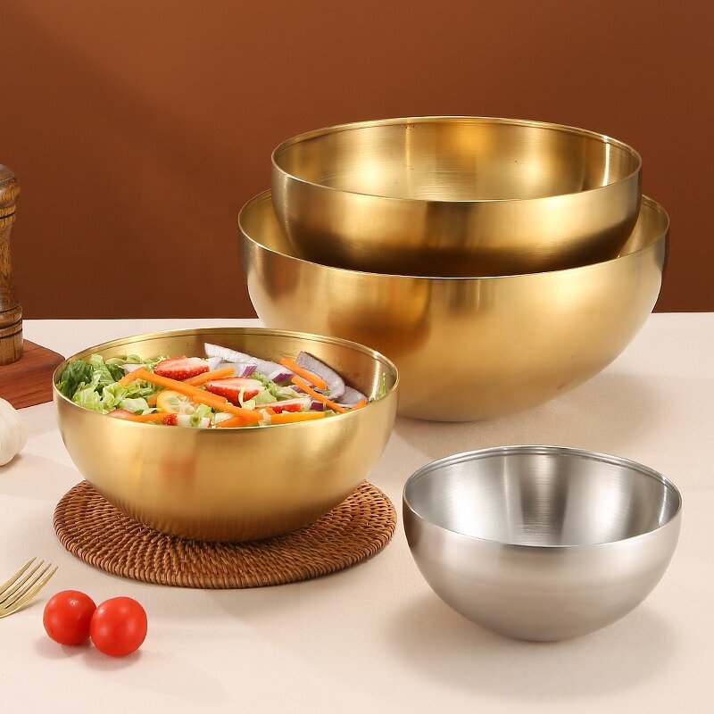 Salad Bowl Manufacturer - Stainless Steel Korean Style for Bibimbap Cold Noodle Mixing