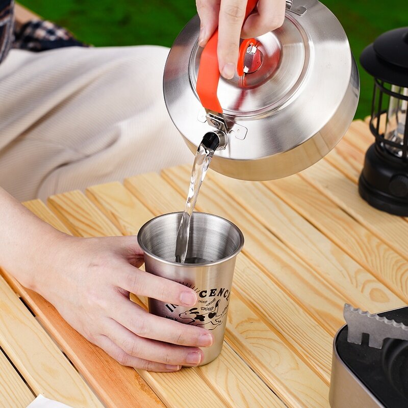 Camping Kettle Manufacturer - 304 Stainless Steel Portable Foldable for Outdoor Hiking