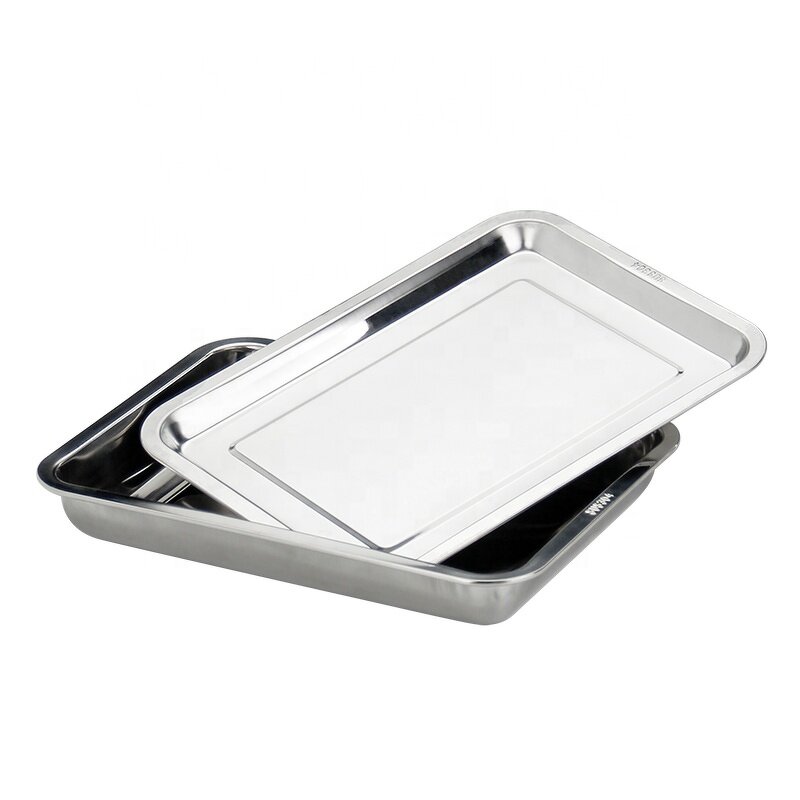Service Tray Manufacturer - Stainless Steel Thickened Large for Hotel Cookie Baking Barbecue