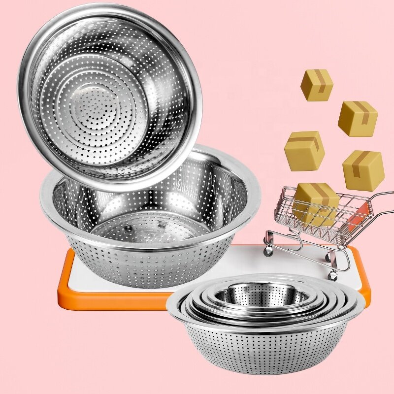 Vegetable Washing Sieve Factory - Stainless Steel 201 Leaky Basin & Colander Direct Sales