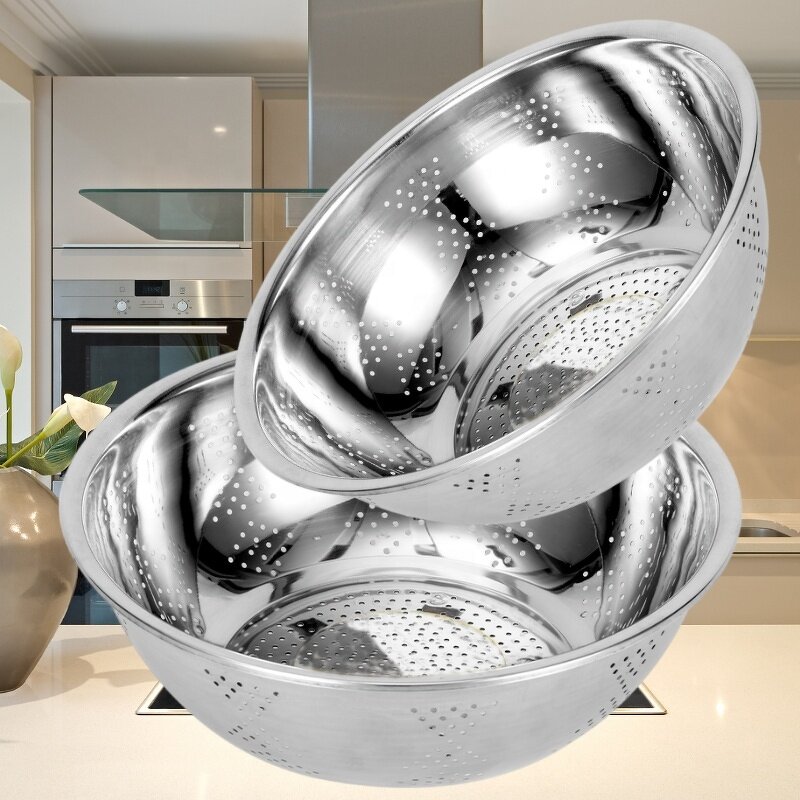 Fruit Washing Basin Manufacturer - 201 Stainless Steel Household Drain Basket Leaking Basin