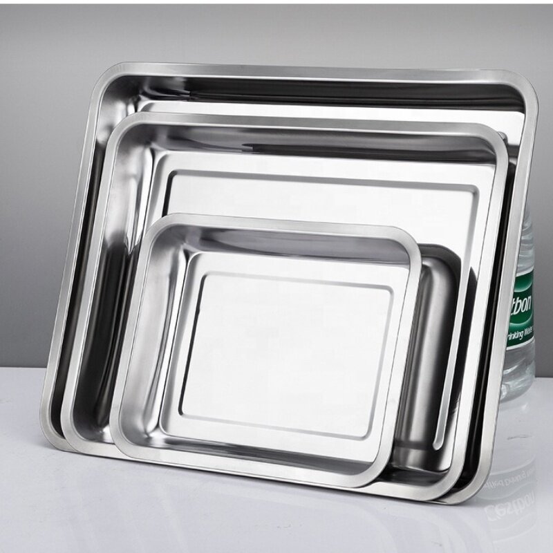 Square Tray Manufacturer - Stainless Steel Multifunctional for Dental Medical BBQ Baking Cookie