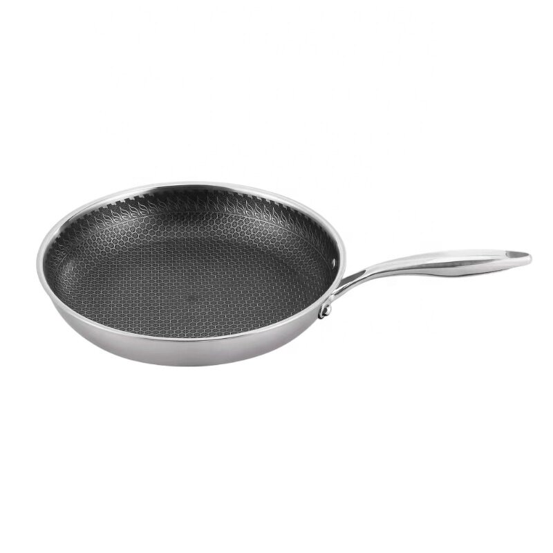 Fry Pan Manufacturer - Customized 28cm Nonstick Stainless Steel with Glass Lid Kitchen Skillet