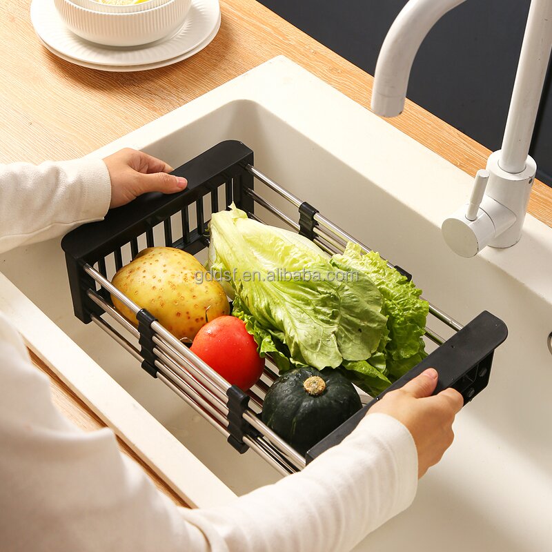 Sink Organizer Manufacturer - Hot Sale Adjustable Stainless Steel Telescopic Dish Drying Rack