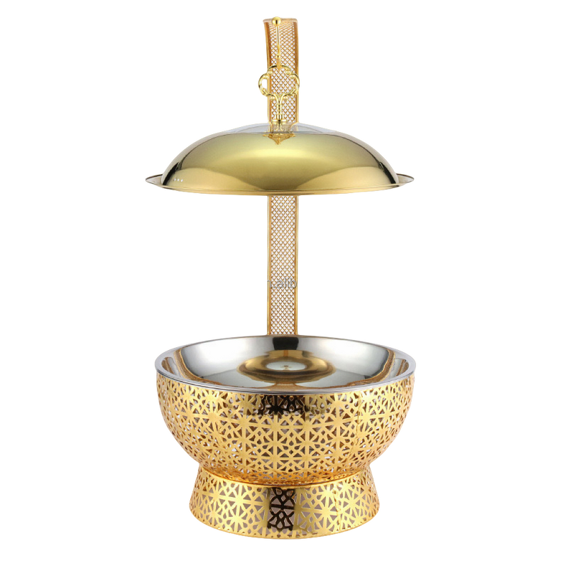 Chafing Dish Food Warmer Manufacturer - Luxury Hanging Gold Stainless Steel 8L for Hotel Wedding
