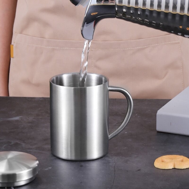 Coffee Mug Factory - Customized Double Walled Stainless Steel Insulated with Handle Lid