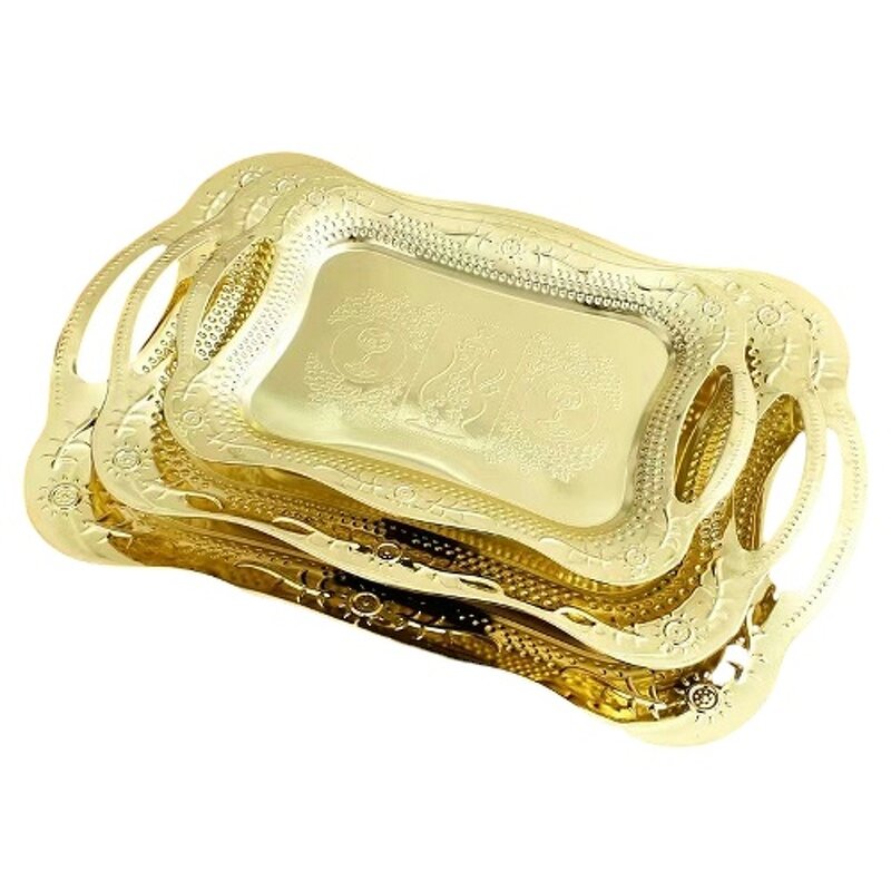 Tray Manufacturer - Custom Design Gold Iron for Restaurant Middle Eastern Luxury Home