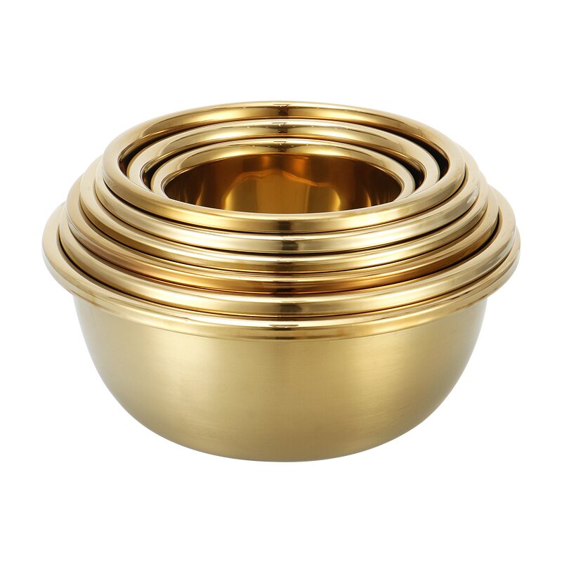 Seasoning Basin Set Manufacturer - Stainless Steel Gold Thickened for Food Storage Mixing