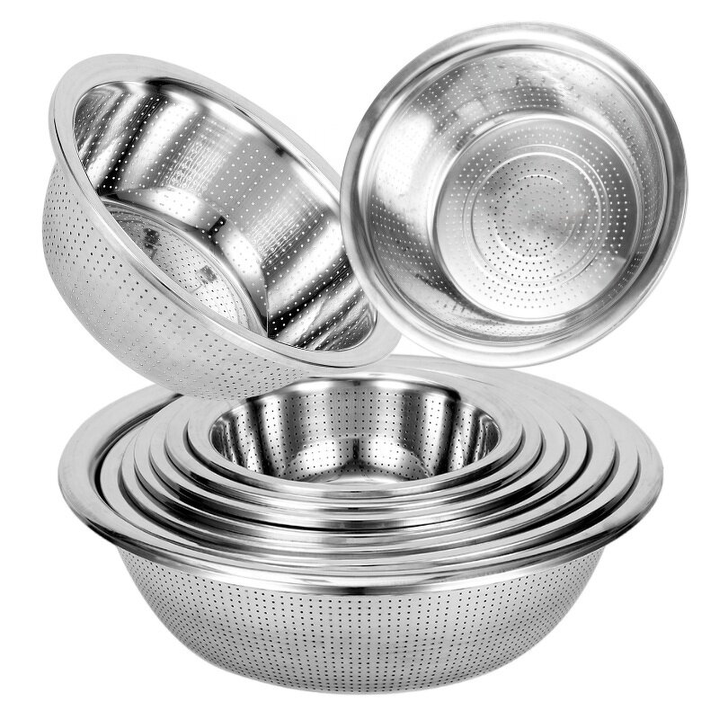 Kitchen Strainer Basket Factory - Hot Selling Stainless Steel Large Colander for Wash Rice