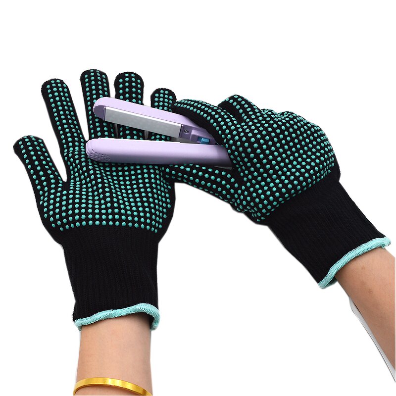 Heat Resistant Gloves Manufacturer - for Hair Styling 482F Double-sided Silica Gel PVC Coating