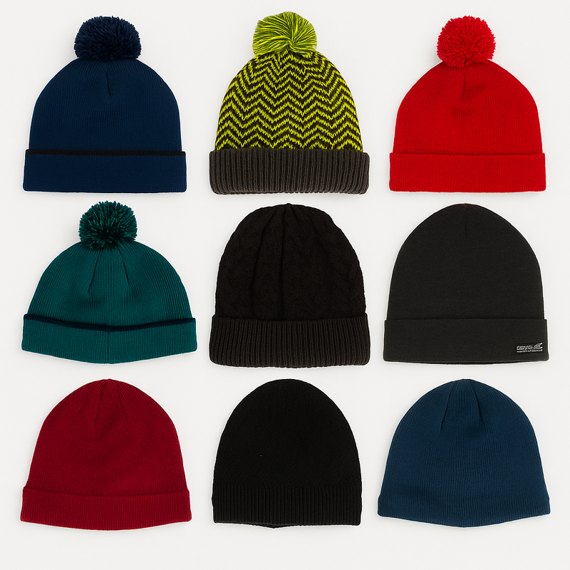 Winter Hat Manufacturer - Women's 100% Cotton Knitted Skull Cap Pom-Pom Beanie with Camouflage