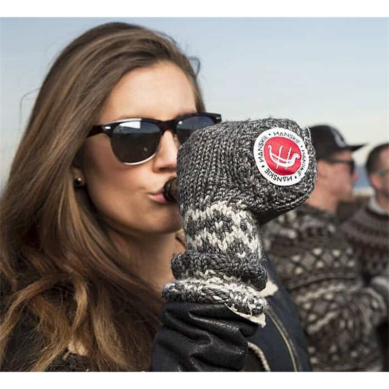 Winter Gloves Manufacturer - Custom Wool Blend Knit Beer Mitt Stitched Drink Holder for Outdoor