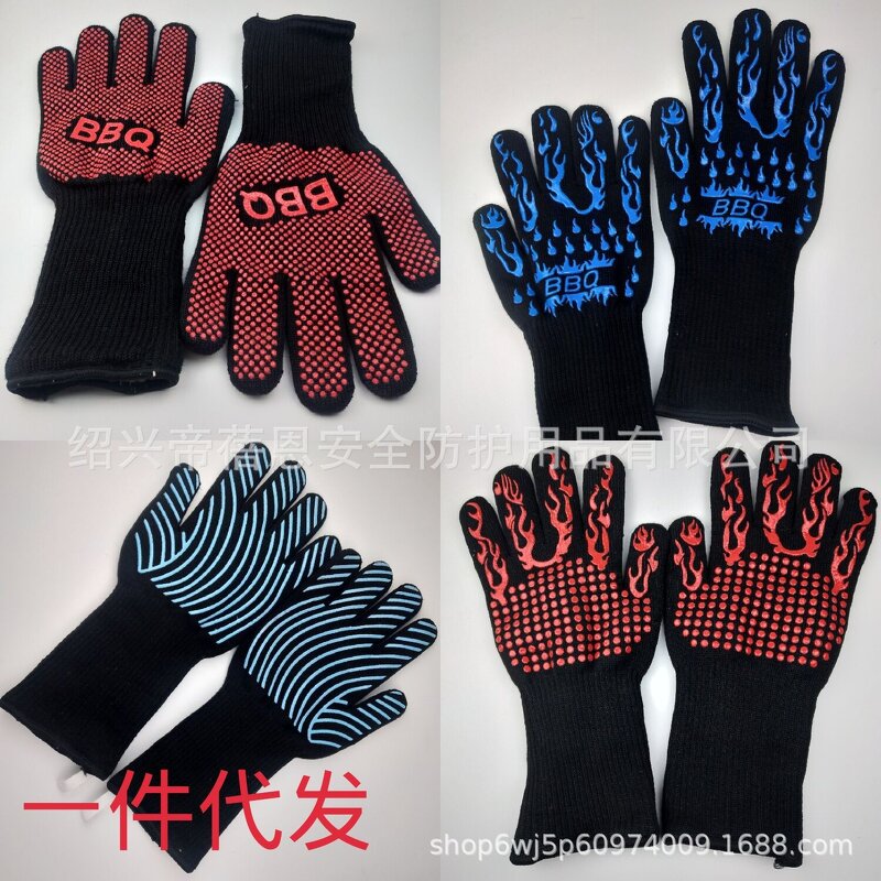 Safety Gloves Manufacturer - Customizable Color Kevlar BBQ Fire Retardant Heat Resistant 500/800
