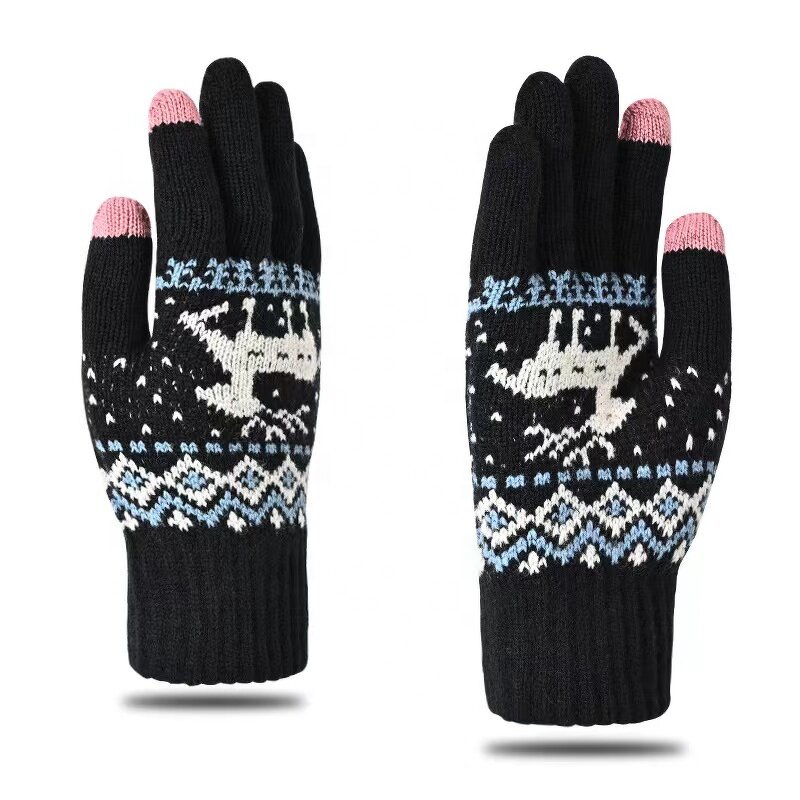 Winter Gloves Manufacturer - Custom Women's Acrylic Knit Christmas for Touch Screen Casual